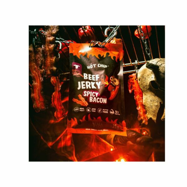 Hot Chip Beef Jerky Spicy Bacon Carne Secca gusto Bacon – 25gr