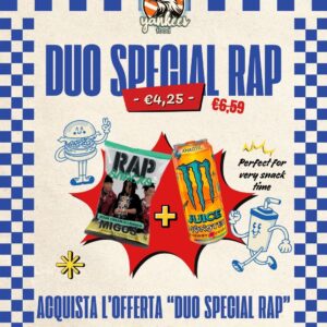 Offerta Duo Special Rap: Monster Khaotic 500ml + Rap Snacks Migos gusto Panna Acida 71gr