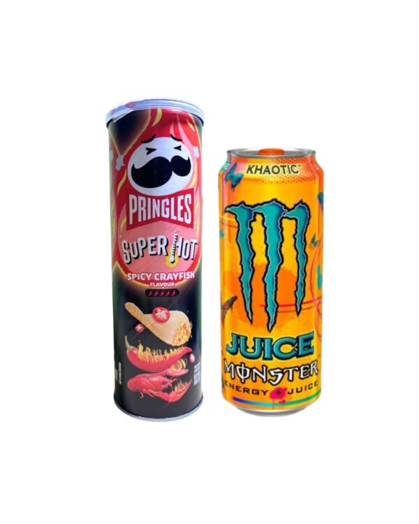 Monster Khaotic + Pringles Spicy CrayFish