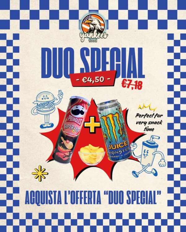 Offerta Duo Special: Monster Aussie 500ml + Pringles Chili Lemon Crab 110gr
