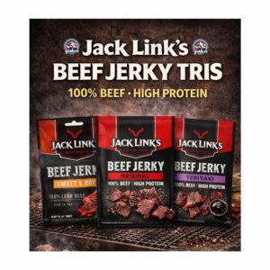Jack Link's Beef Jerky Tris - Tris di 3 Snack di Carne Essiccata ad Alto Contenuto Proteico - 75gr