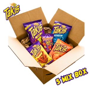 Takis 5 Mix Box - 5 gusti diversi di Takis per 388gr- Include la novità Takis Popcorn