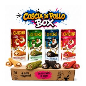 🍗 Box 4 Gusti Chicken Leg Chicko Crazy Chocolate - Finto Pollo Fritto Snack Virale
